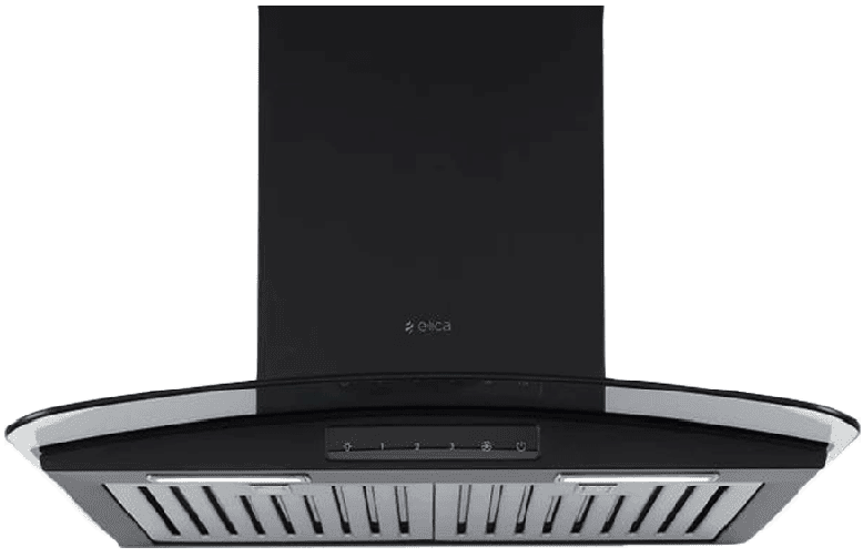 Elica Glace 60cm LED Indicator Wall Mount Chimney (TF Trim ETB Plus LTW 60 Nero T4V LED Black) GLACE TF TRIM ETB +6